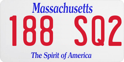 MA license plate 188SQ2