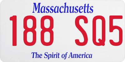 MA license plate 188SQ5