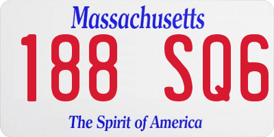 MA license plate 188SQ6