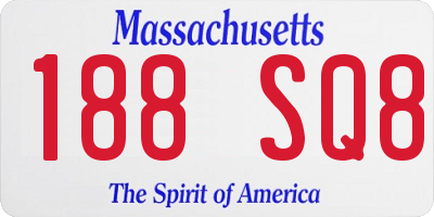 MA license plate 188SQ8
