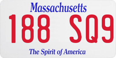 MA license plate 188SQ9