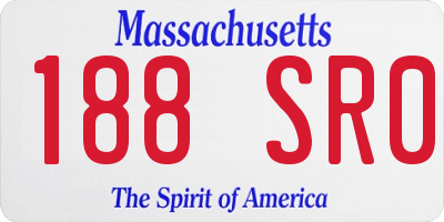 MA license plate 188SR0
