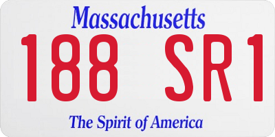 MA license plate 188SR1