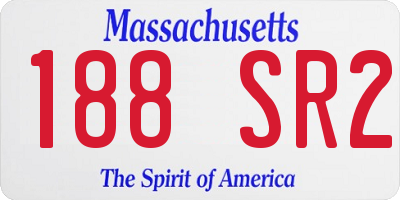 MA license plate 188SR2