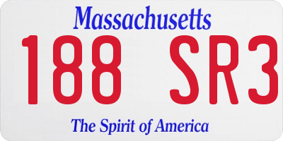MA license plate 188SR3