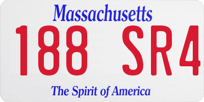 MA license plate 188SR4
