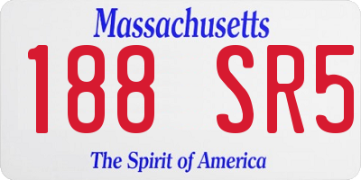 MA license plate 188SR5