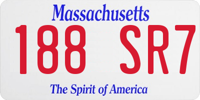 MA license plate 188SR7