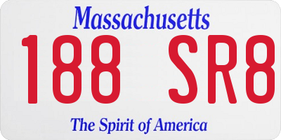 MA license plate 188SR8