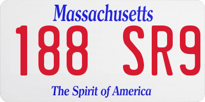 MA license plate 188SR9