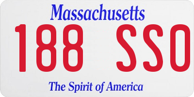 MA license plate 188SS0
