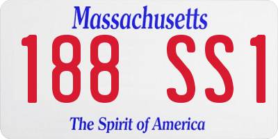 MA license plate 188SS1
