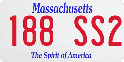 MA license plate 188SS2