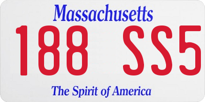 MA license plate 188SS5