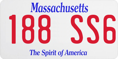 MA license plate 188SS6