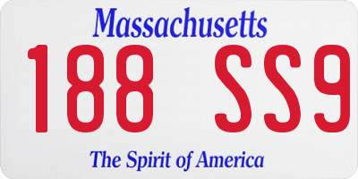MA license plate 188SS9