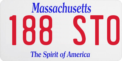 MA license plate 188ST0