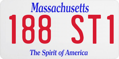 MA license plate 188ST1