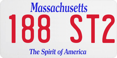 MA license plate 188ST2