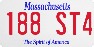 MA license plate 188ST4
