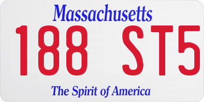 MA license plate 188ST5