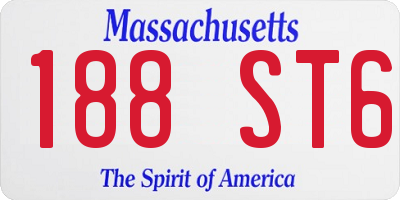 MA license plate 188ST6