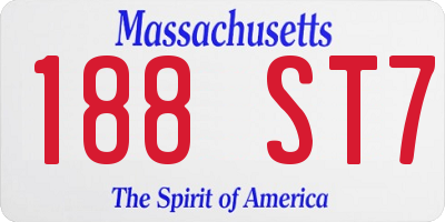 MA license plate 188ST7