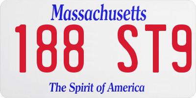MA license plate 188ST9