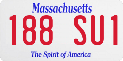 MA license plate 188SU1