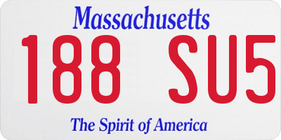 MA license plate 188SU5