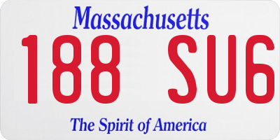 MA license plate 188SU6