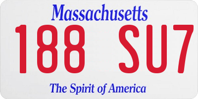 MA license plate 188SU7