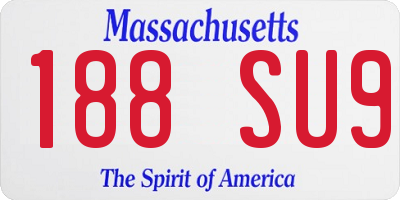 MA license plate 188SU9