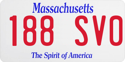 MA license plate 188SV0