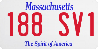 MA license plate 188SV1