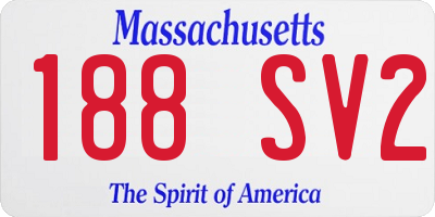 MA license plate 188SV2