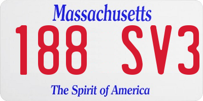MA license plate 188SV3