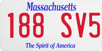 MA license plate 188SV5