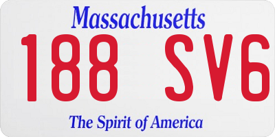 MA license plate 188SV6