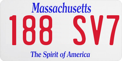 MA license plate 188SV7