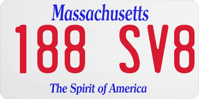 MA license plate 188SV8