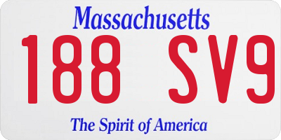 MA license plate 188SV9
