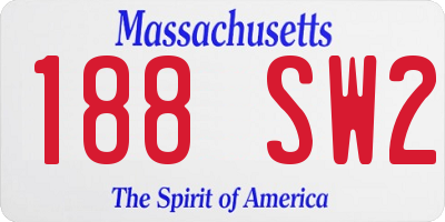 MA license plate 188SW2