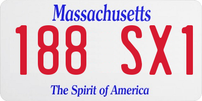 MA license plate 188SX1