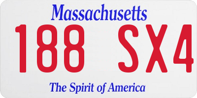 MA license plate 188SX4