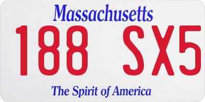 MA license plate 188SX5
