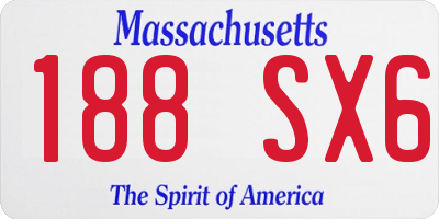 MA license plate 188SX6