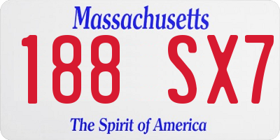 MA license plate 188SX7