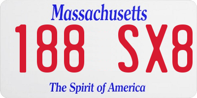 MA license plate 188SX8