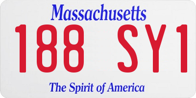 MA license plate 188SY1